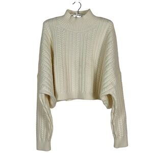 NWT Banana Republic Cable Knit Cropped Mock Neck Sweater Women's Extra Large XL